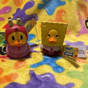 BNWT VALENTINES MR KRABS AND SPONGEBOB RUBBER DUCKS